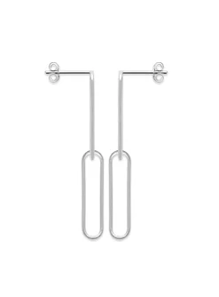 Boucles Brillaxis motif trombone lisse argent