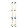 Boucles d'oreiilles pendantes Brillaxis_x005f_x000D_oxydes de zirconium bleus