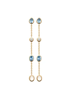 Boucles d'oreiilles pendantes Brillaxis_x005f_x000D_oxydes de zirconium bleus