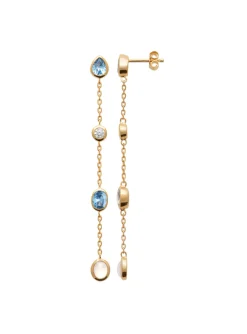 Boucles d'oreiilles pendantes Brillaxis_x005f_x000D_oxydes de zirconium bleus