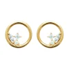 Boucles d'oreille Brillaxis ronde plaqué or et oxyde