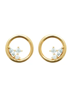 Boucles d'oreille Brillaxis ronde plaqué or et oxyde