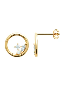 Boucles d'oreille Brillaxis ronde plaqué or et oxyde