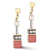 Boucles d'oreille Coeur de lion GeoCUBE®_x005f_x000D_Iconic Precious rouge-beige