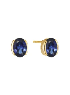 Boucles d'oreille puce Sif Jakobs ELLISSE CAREZZA_x005f_x000D_argent plaqué or jaune 18k oxyde bleu