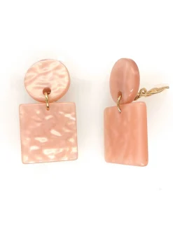 Boucles d'oreilles à clips Brillaxis acétate rose