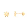 Boucles d'oreilles à vis Brillaxis fleur 18 carats