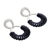 Boucles d'oreilles Agatha Twiggy argentées_x005f_x000D_cuir bleu foncé