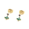 Boucles d'oreilles Agatha Beloved 2 motifs argent_x005f_x000D_doré oxydes verts