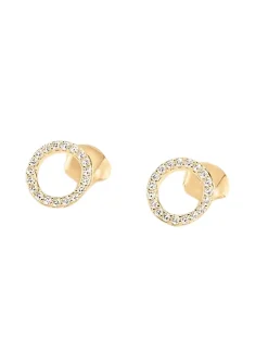 Boucles d'oreilles Agatha Rondou doréescercle ajouré empierré