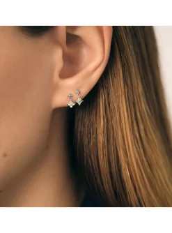 Boucles d'oreilles Agatha Beloved 2 motifs_x005f_x000D_argent rhodié oxydes verts