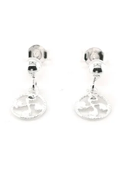 Boucles d'oreilles argent pampille croix basque