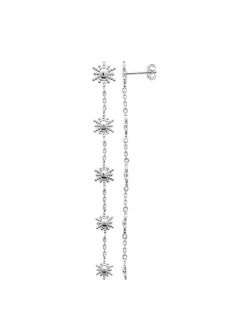 Boucles d'oreilles argent rhodié soleil