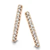 Boucles d'oreilles barrette or rose diamants