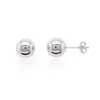 Boucles d'oreilles Boule 8 mm or blanc 18 carats