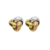 Boucles d'oreilles bouton noeud 3 ors 9 mm