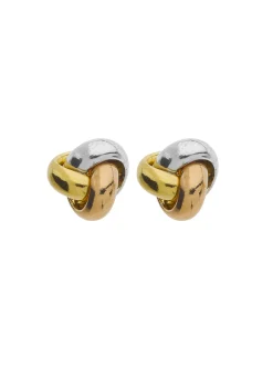 Boucles d'oreilles bouton noeud 3 ors 9 mm