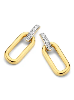 Boucles d'oreilles Brillaxis or diamants motif ovale