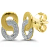 Boucles d'oreilles Brillaxis cercles entrelacés or_x005f_x000D_diamant