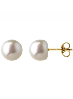 Boucles d'oreilles Brillaxis perles d'eau douce 8mm