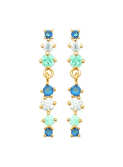 Boucles d'oreilles Brillaxis plaqué or_x005f_x000D_oxydes bleus