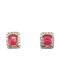 Boucles d'oreilles Brillaxis rubis et diamants or