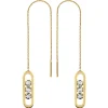 Boucles d'oreilles Brillaxis rectangle pendantes or