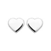 Boucles d'oreilles Brillaxis coeur argent rhodié