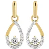 Boucles d'oreilles Brillaxis pendantes empierrées or