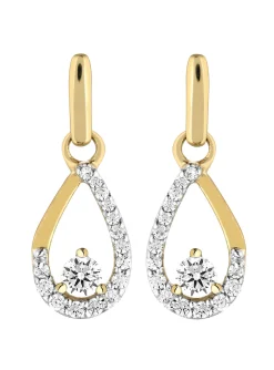 Boucles d'oreilles Brillaxis pendantes empierrées or