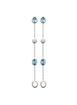 Boucles d'oreilles Brillaxis argent rhodié_x005f_x000D_Oxyde bleu ciel