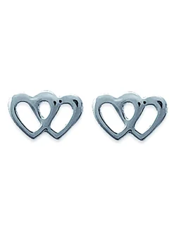 Boucles d'oreilles Brillaxis coeur entrelacé