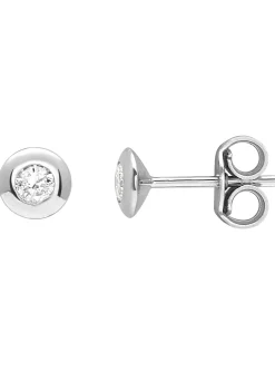 Boucles d'oreilles Brillaxis puces diamant or blanc