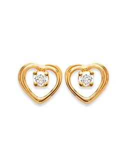 Boucles d'oreilles Brillaxis coeur avec pierres