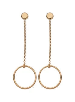 Boucles d'oreilles Brillaxis pendantes anneaux or