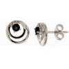 Boucles d'oreilles Brillaxis double cercle saphir