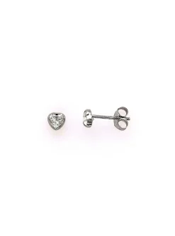 Boucles d'oreilles Brillaxis coeur oz or blanc