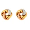 Boucles d'oreilles Brillaxis bouton noeud 3 ors 9K