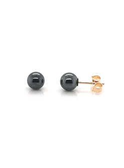 Boucles d'oreilles Brillaxis hématite or 18 carats_x005f_x000D_5mm
