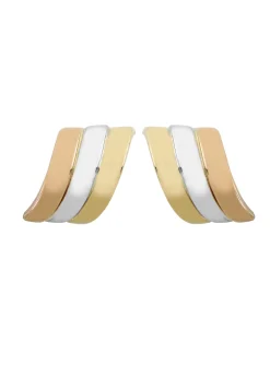 Boucles d'oreilles Brillaxis vague tricolore