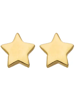 Boucles d'oreilles Brillaxis étoile plate or jaune