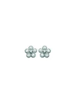 Boucles d'oreilles Brillaxis argent rhodié_x005f_x000D_Fleur OZ