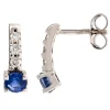 Boucles d'oreilles Brillaxis or diamants saphirs