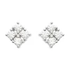 Boucles d'Oreilles Brillaxis puces carrées_x005f_x000D_en Argent Rhodié et Oxyde