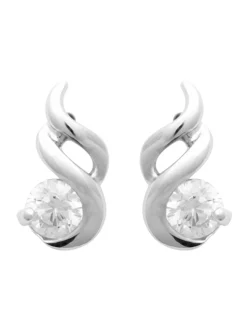 Boucles d'oreilles Brillaxis ondulations avec oxyde_x005f_x000D_argent rhodié