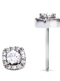 Boucles d'oreilles Brillaxis diamants forme carré