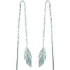 Boucles d'oreilles Brillaxis plumes pendantes argent
