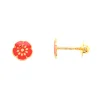 Boucles d'oreilles Brillaxis fleurs vis or 9 carats