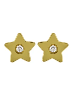 Boucles d'oreilles Brillaxis à vis étoile or jaune