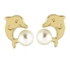Boucles d'oreilles Brillaxis dauphin_x005f_x000D_et perle de culture